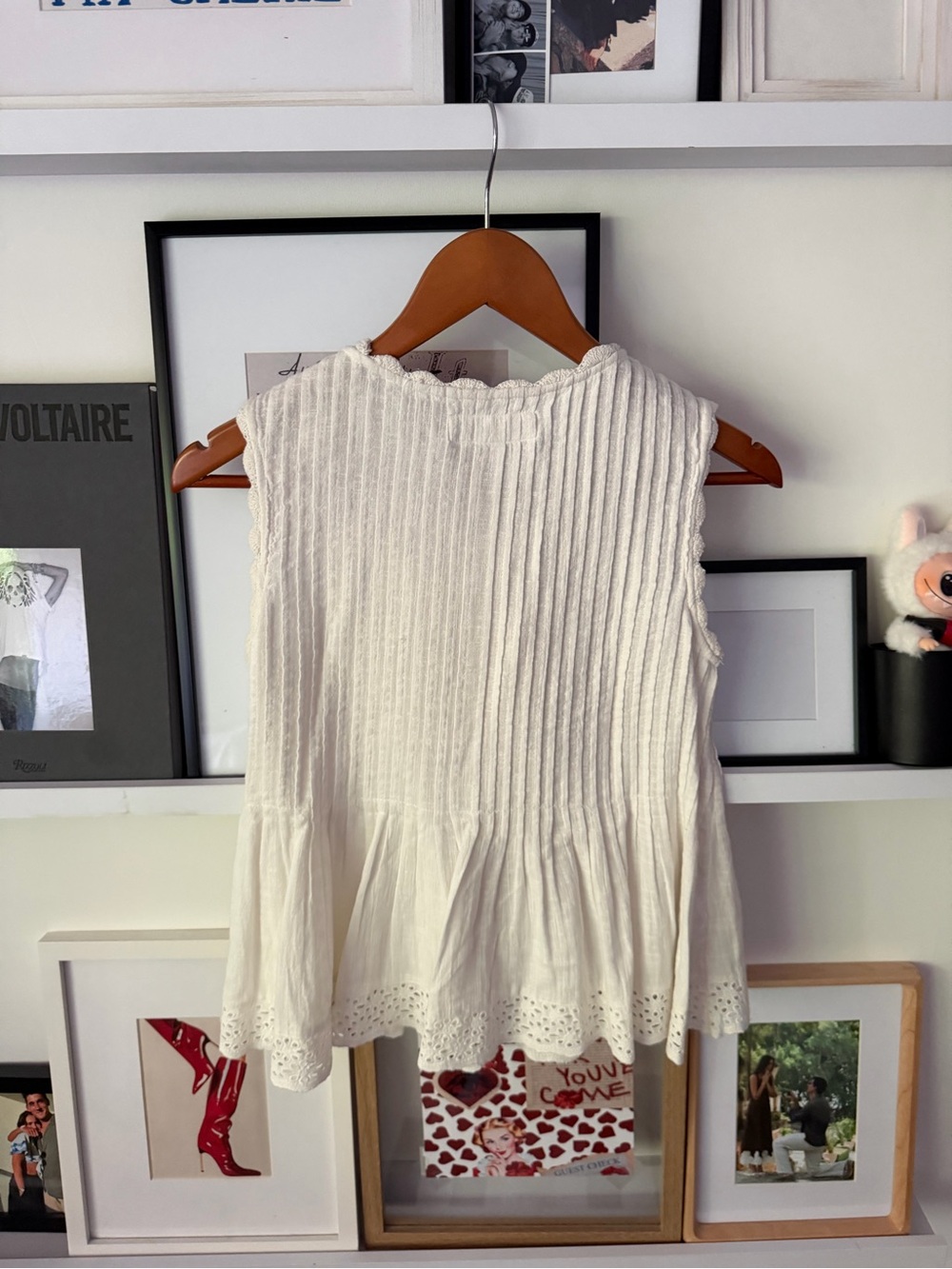 Zara Cream Ruffled Button-Front Top - Picture 4 of 4